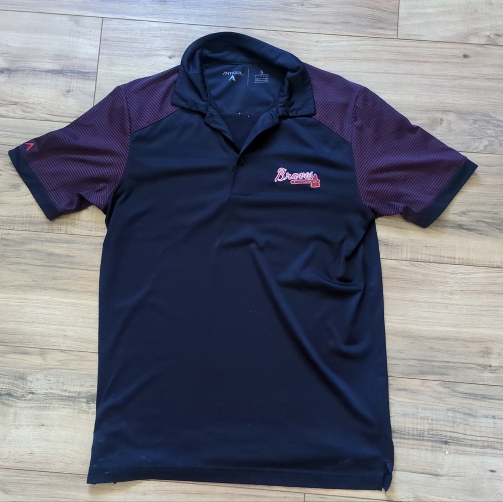 MLB Atlanta Braves Antigua Polo Polyester Breathable
